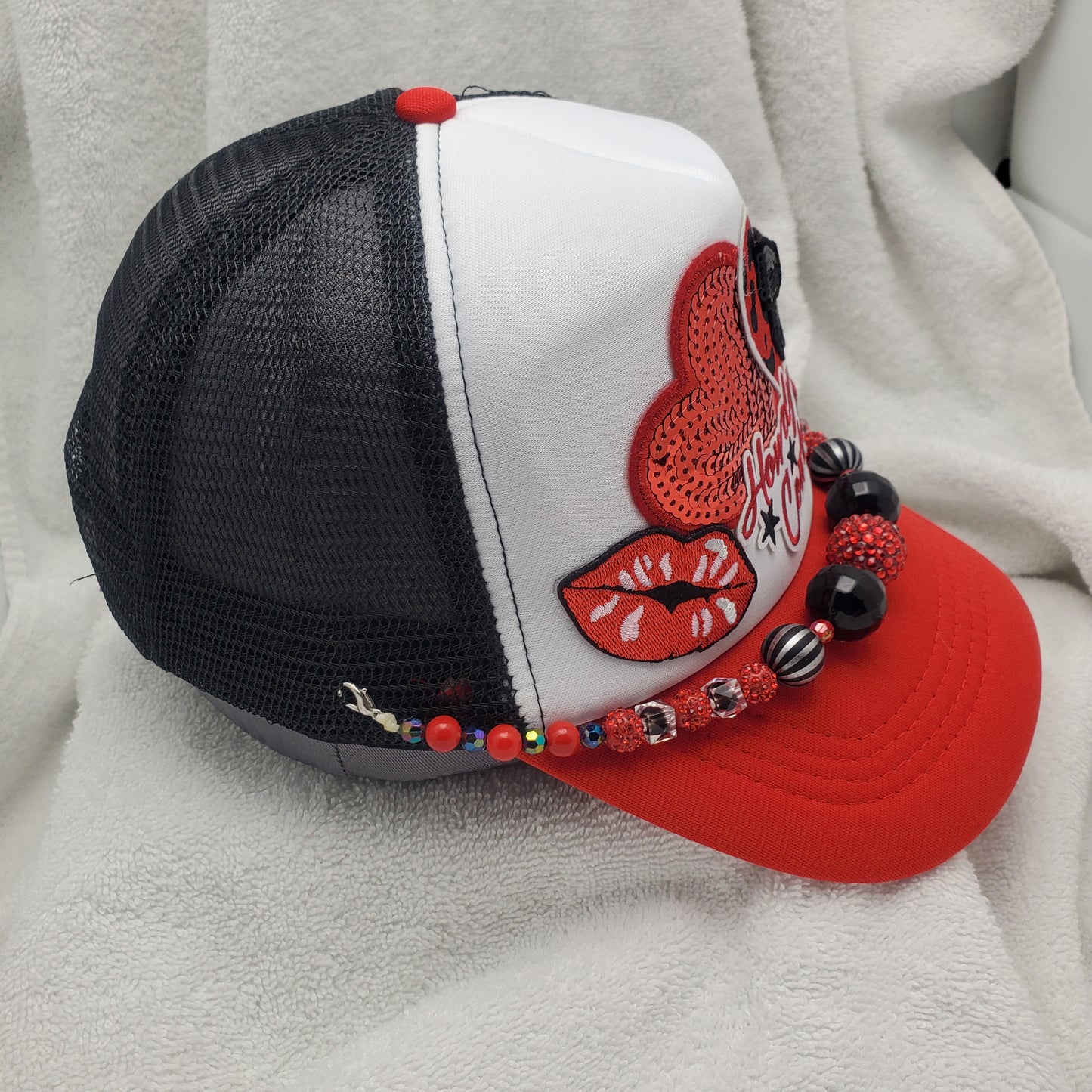 Howdy Cowboy Custom Trucker Hat with Hearts - Valentine's Day