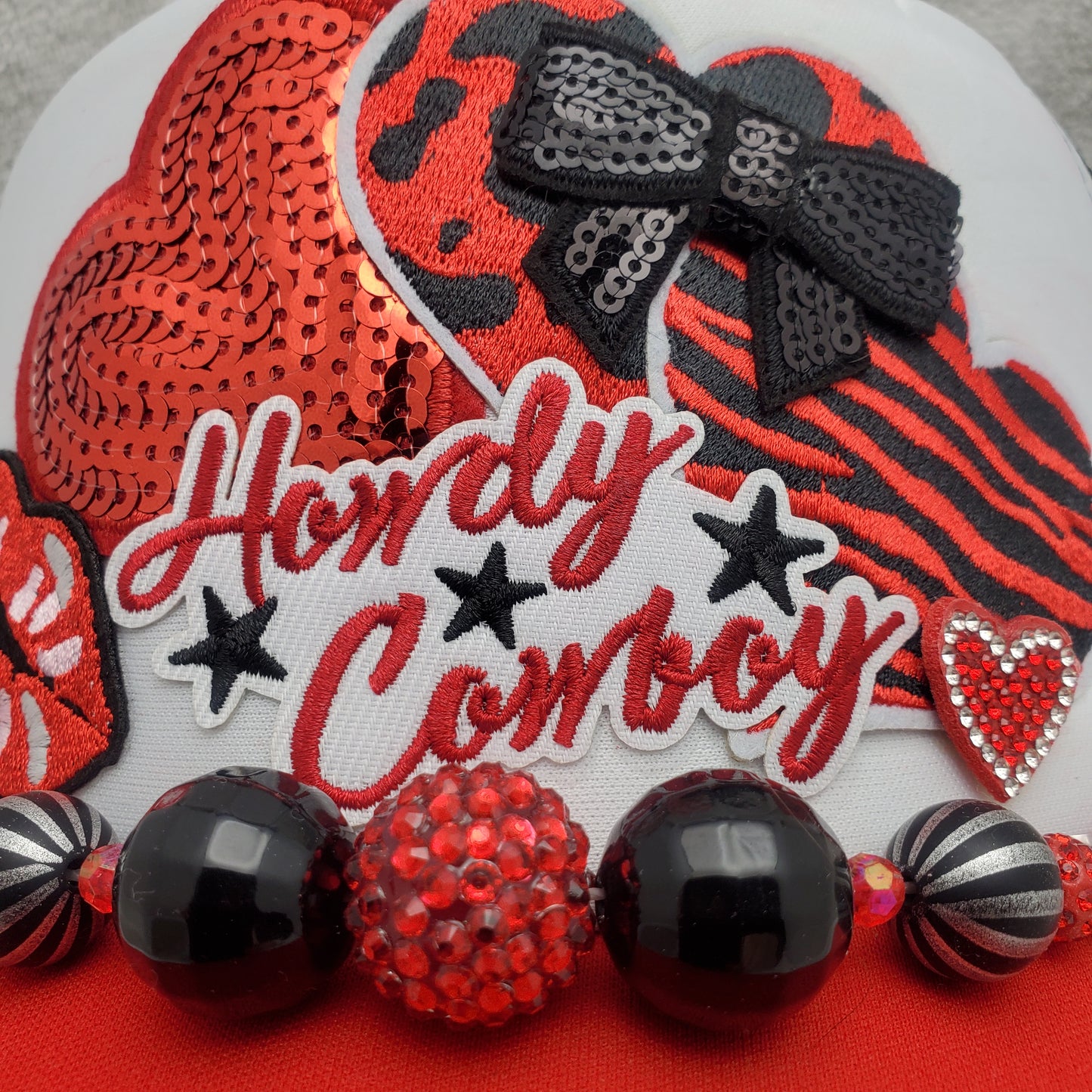 Howdy Cowboy Custom Trucker Hat with Hearts - Valentine's Day