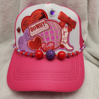 Howdy Sweetheart Custom Trucker Hat with Hearts - Valentine's Day (Copy)