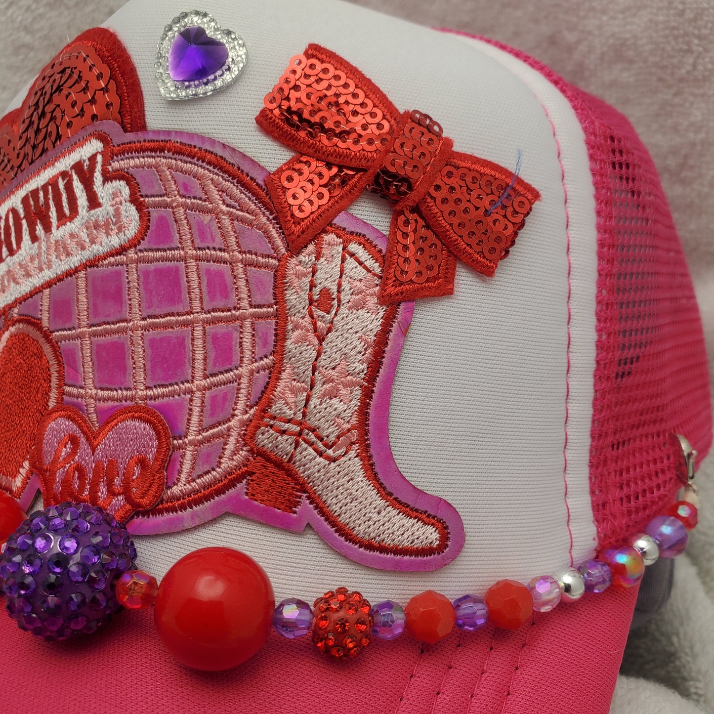 Howdy Sweetheart Custom Trucker Hat with Hearts - Valentine's Day (Copy)