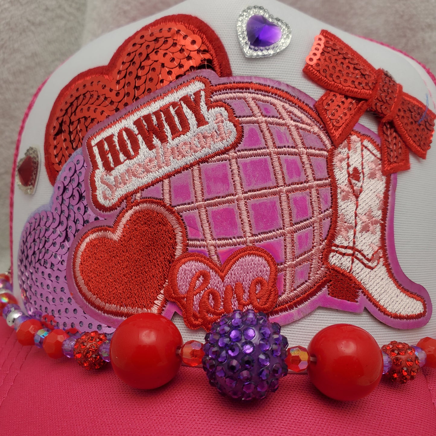 Howdy Sweetheart Custom Trucker Hat with Hearts - Valentine's Day (Copy)