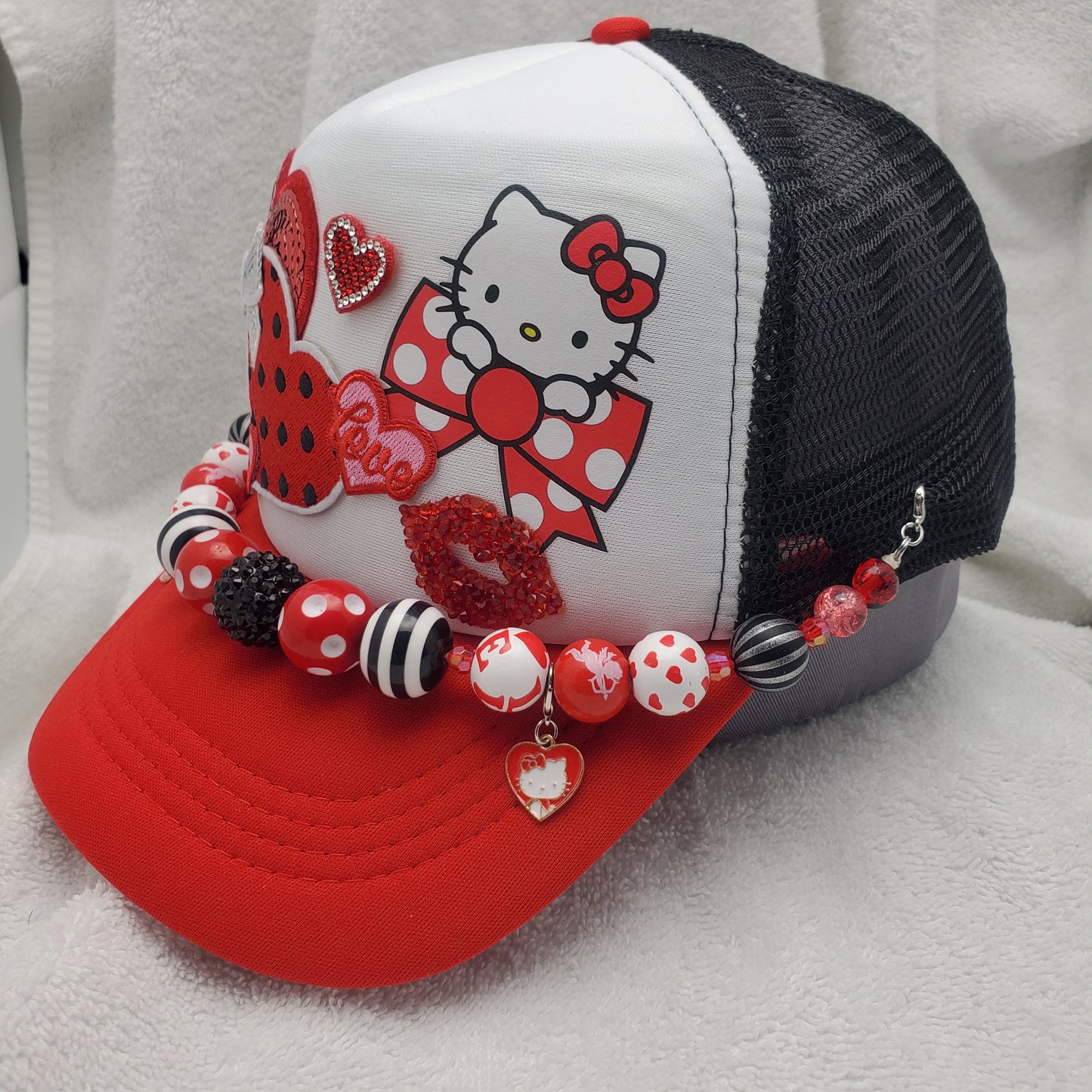 Hello Kitty - Custom Trucker Hat - Valentine"s Day Themed