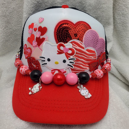 Hello Kitty - Custom Trucker Hat - Valentine's Day