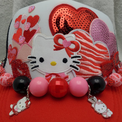 Hello Kitty - Custom Trucker Hat - Valentine's Day