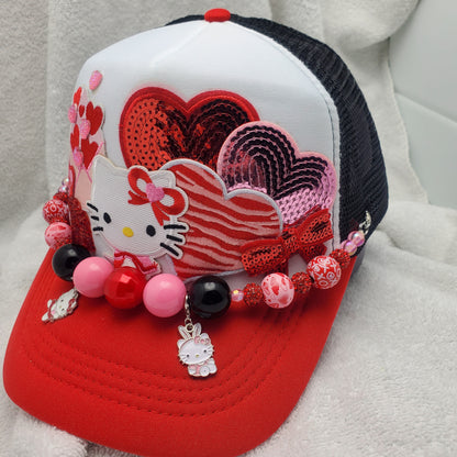 Hello Kitty - Custom Trucker Hat - Valentine's Day