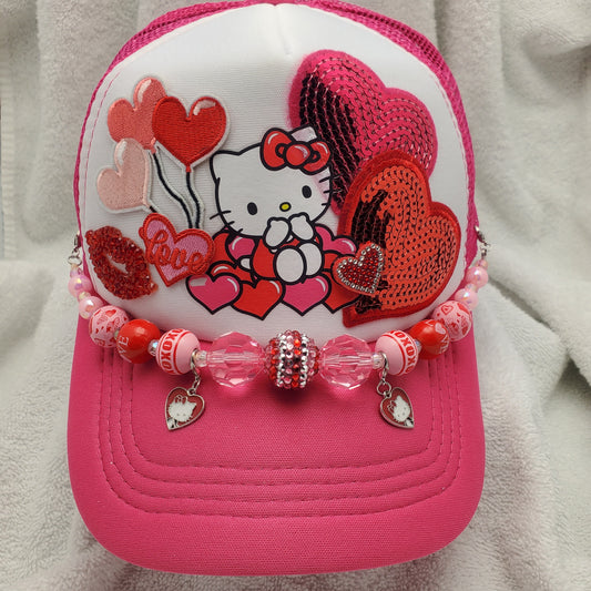 Hello Kitty - Custom Trucker Hat - Valentine's Day - Sanrio