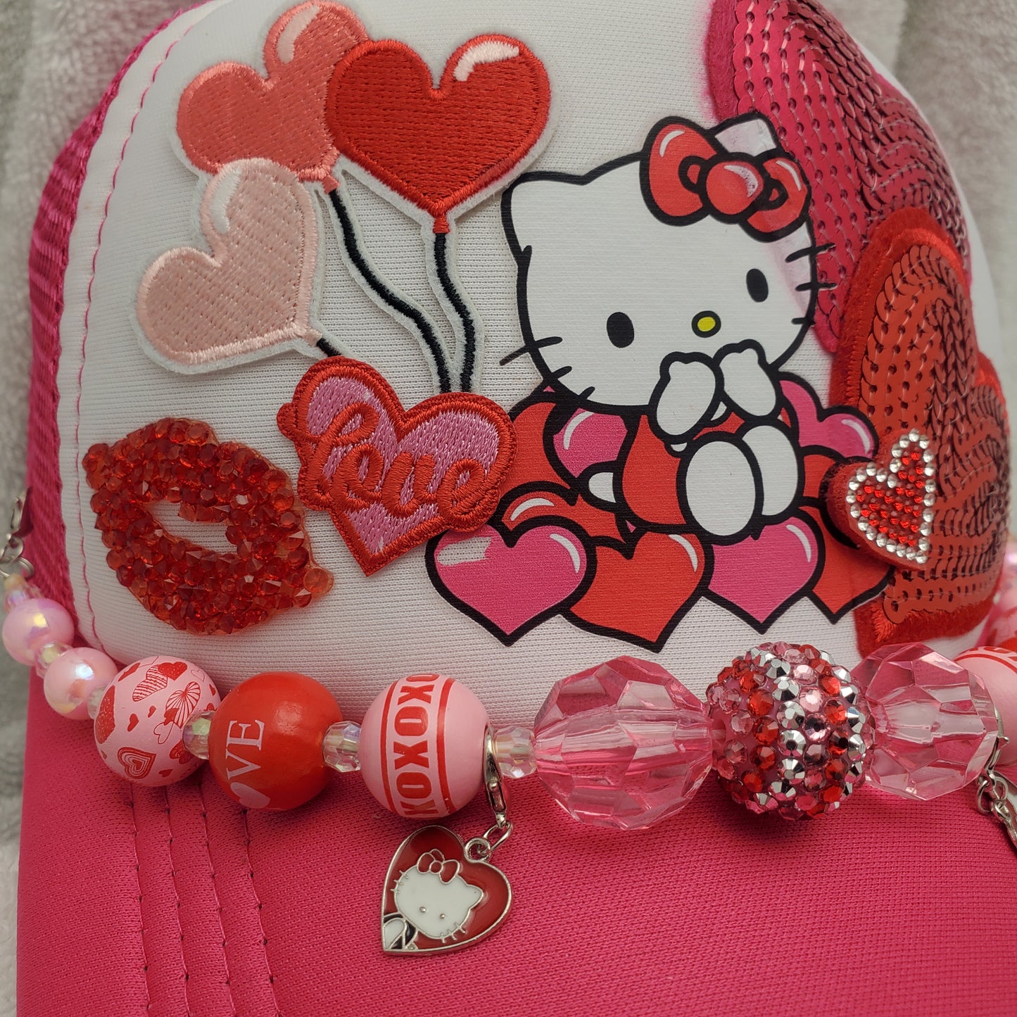 Hello Kitty - Custom Trucker Hat - Valentine's Day - Sanrio