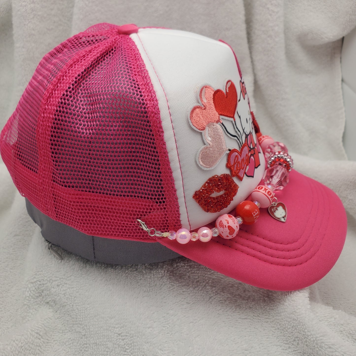 Hello Kitty - Custom Trucker Hat - Valentine's Day - Sanrio