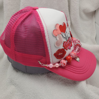 Hello Kitty - Custom Trucker Hat - Valentine's Day - Sanrio