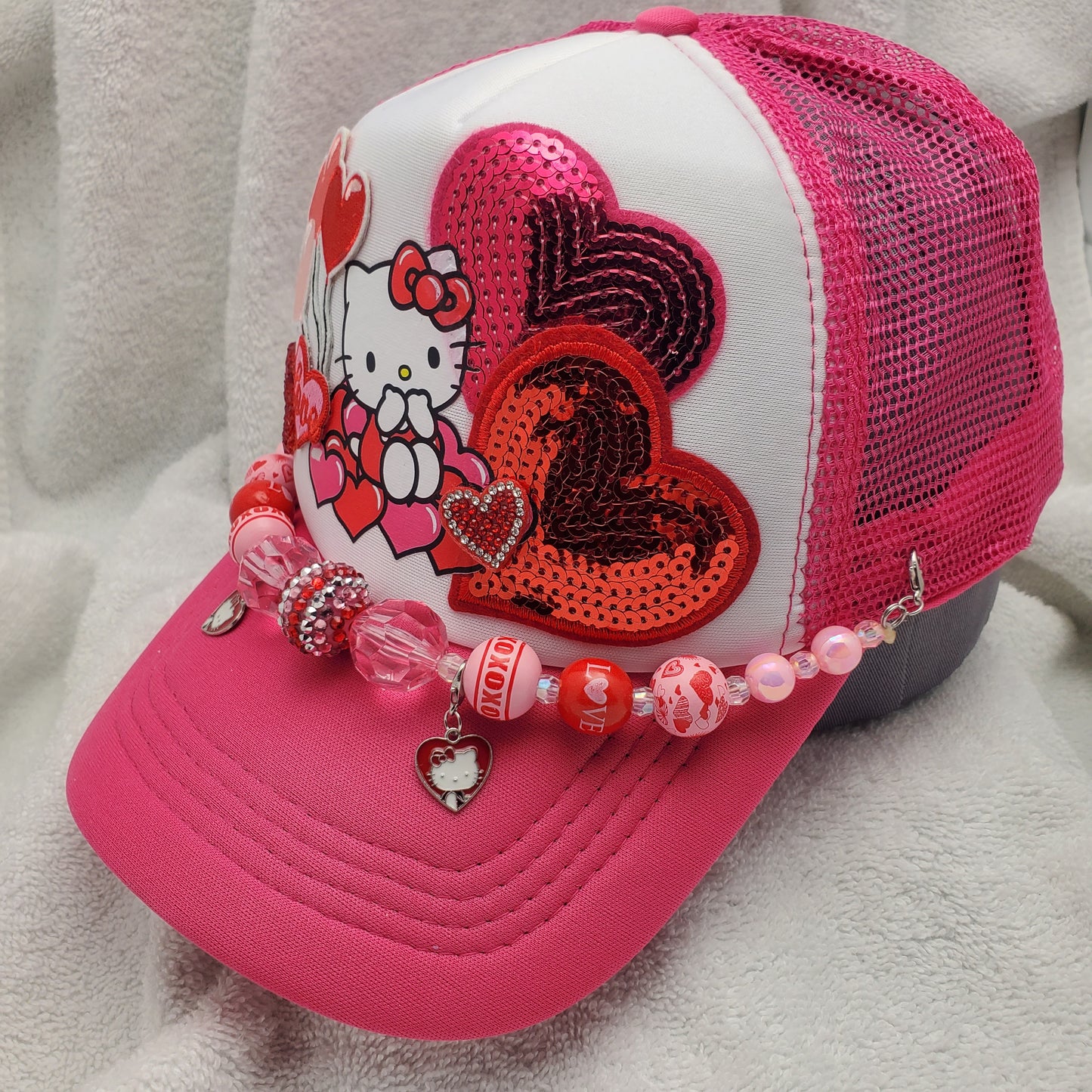 Hello Kitty - Custom Trucker Hat - Valentine's Day - Sanrio