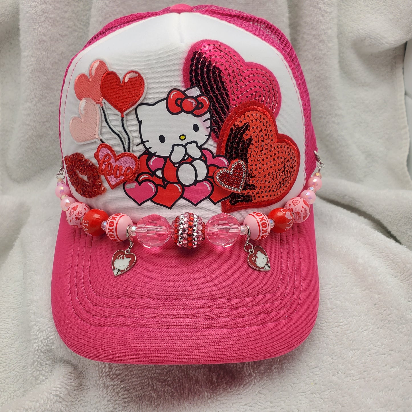 Hello Kitty - Custom Trucker Hat - Valentine's Day - Sanrio
